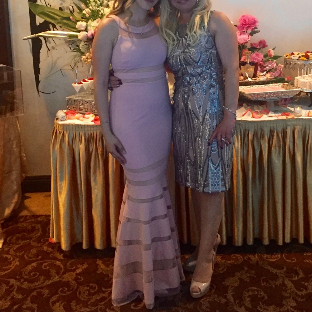 Js Collections - Shadow Stripe Knit Mermaid Gown - image 8